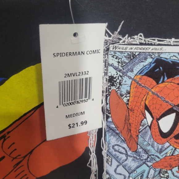 Men's Spiderman Profile Comic Book T-Shirt - Medium Marvel Brand New - Picture 8 of 10